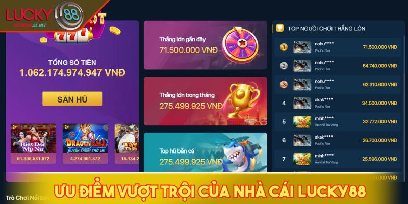 LUCKY88 - Nhà Cái Cá Cược Casino Chuẩn Quốc Tế Số 1 Việt Nam 8 Ưu điểm vượt trội của nhà cái LUCKY88